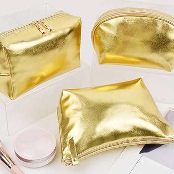 Amazon.co.jp: HEMLBOYW 化粧バッグ ハンドヘルド ゴールド メイク