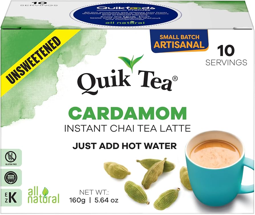 Amazon.com : QuikTea Cardamom Unsweetened Chai Tea Latte – 10