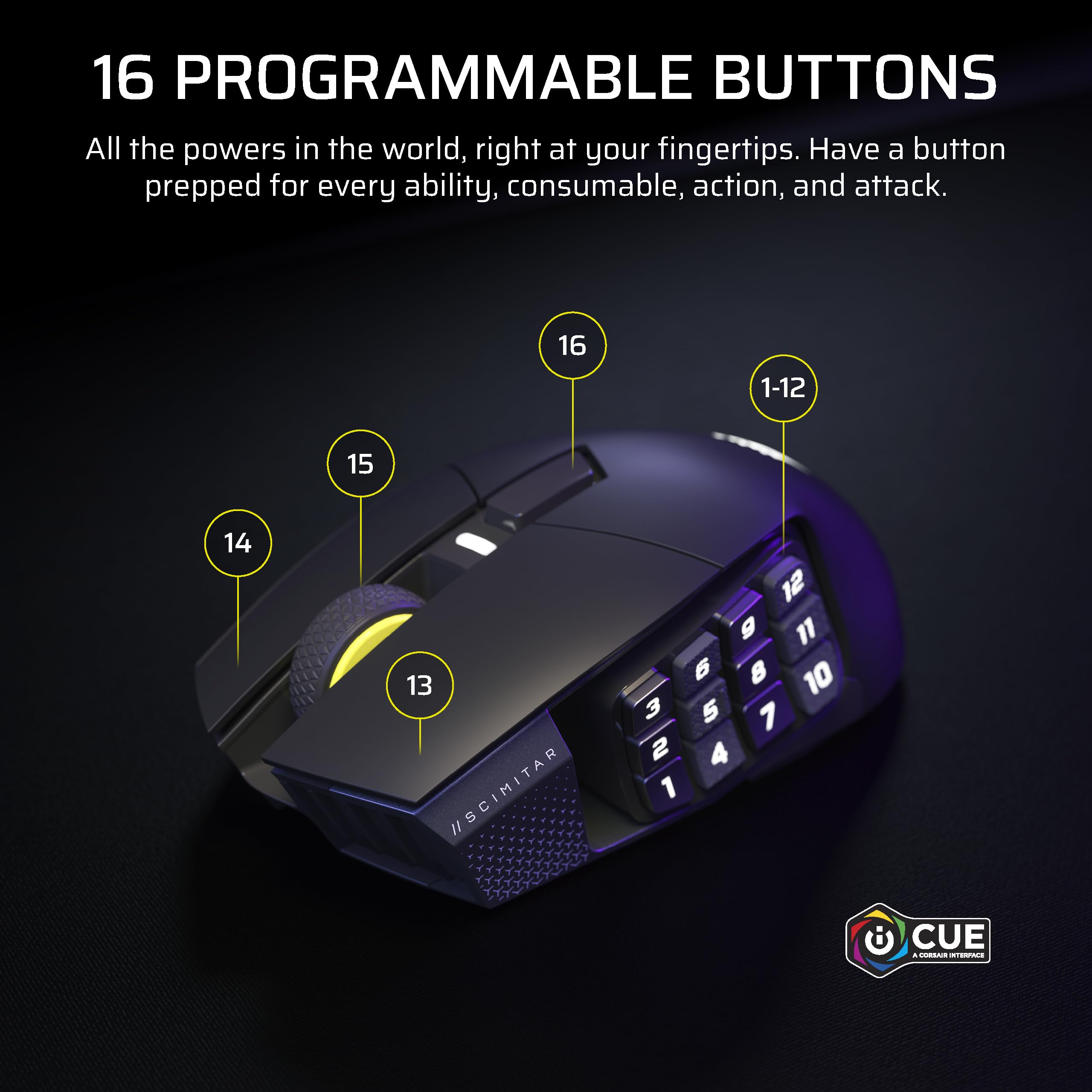 Amazon.com: Corsair Scimitar Elite Wireless SE MMO PC Gaming Mouse