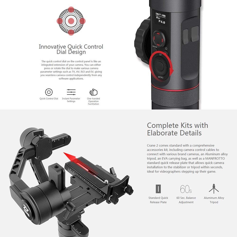 Amazon | Zhiyun ジンバル Crane 3軸 ブラシレス ハンドヘルド