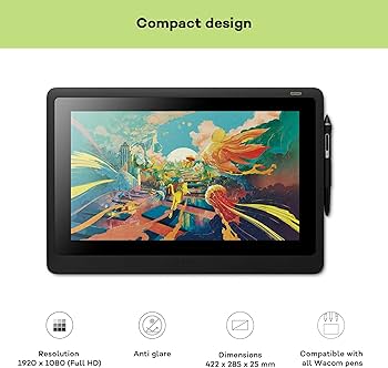 Amazon | Wacom Cintiq 16 graphic tablet 5080 lpi 344.16 x 193.59