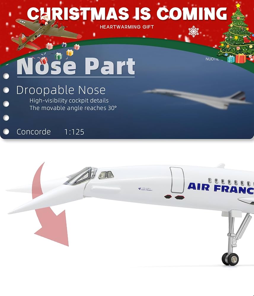 Amazon.com: NUOTIE 1/125 Scale Concorde Airplane Model Prebuilt