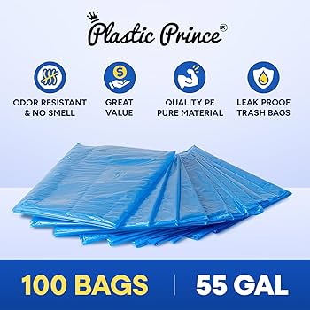 Amazon.com: PLASTIC PRINCE 55-60 Gallon Trash Bags Heavy Duty 1.5