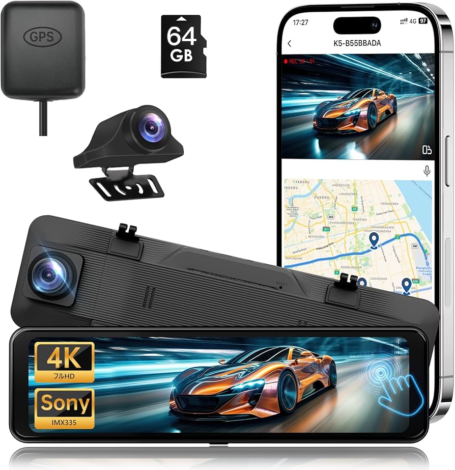 Amazon.co.jp: ドライブレコーダー ミラー型 前後カメラ: K5ドラレコ