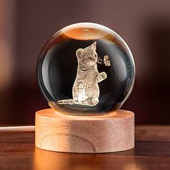 Amazon.co.jp : IFOLAINA 3D ネコ クリスタル ボール 誕生日