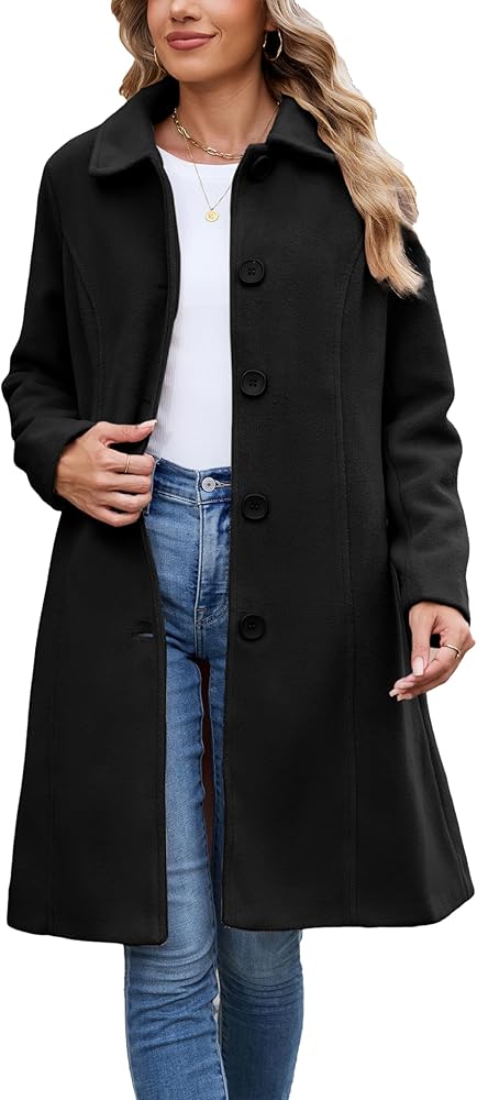 Amazon.com: Springrain Womens Pea Coat Elegant Overcoat Single