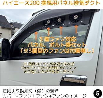 Amazon.co.jp: ハイエース200 換気用パネル排気ダクト冬車中泊石油