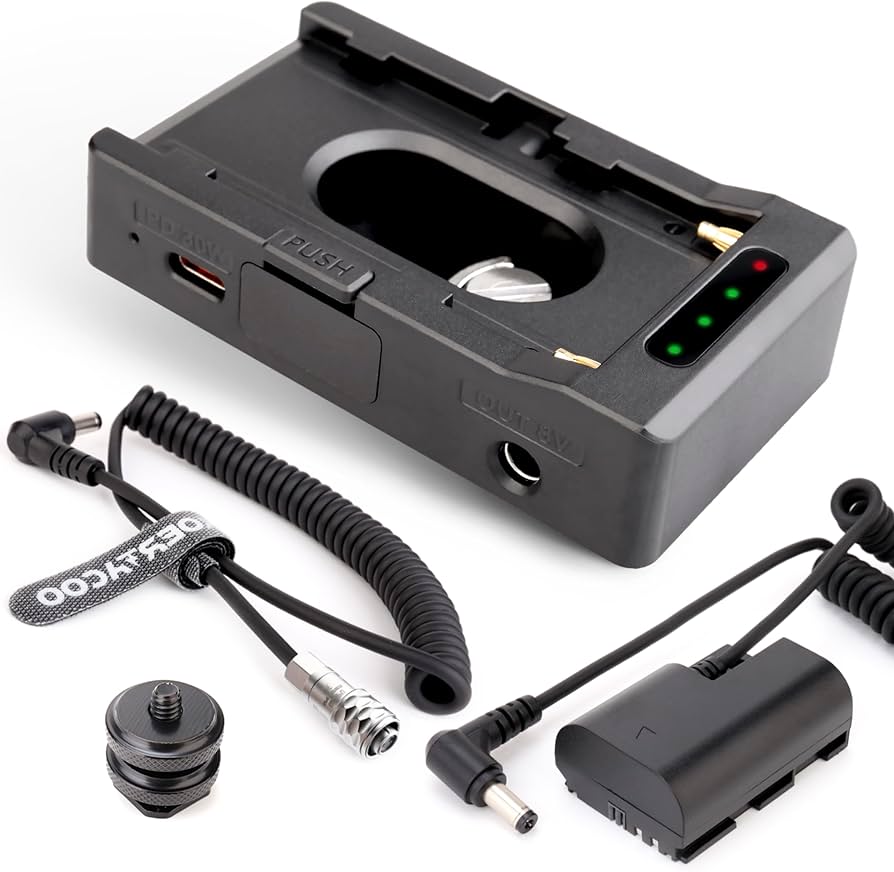 Amazon | NP-Fバッテリーアダプタープレート + BMPCC 4Kと6K DC