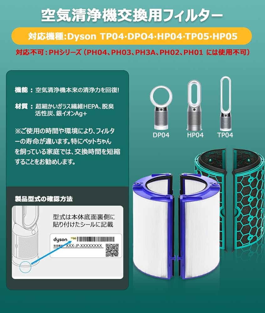 Amazon.co.jp: ダイソン 空気清浄機 用 Dyson DP04 TP04 HP04 HP05