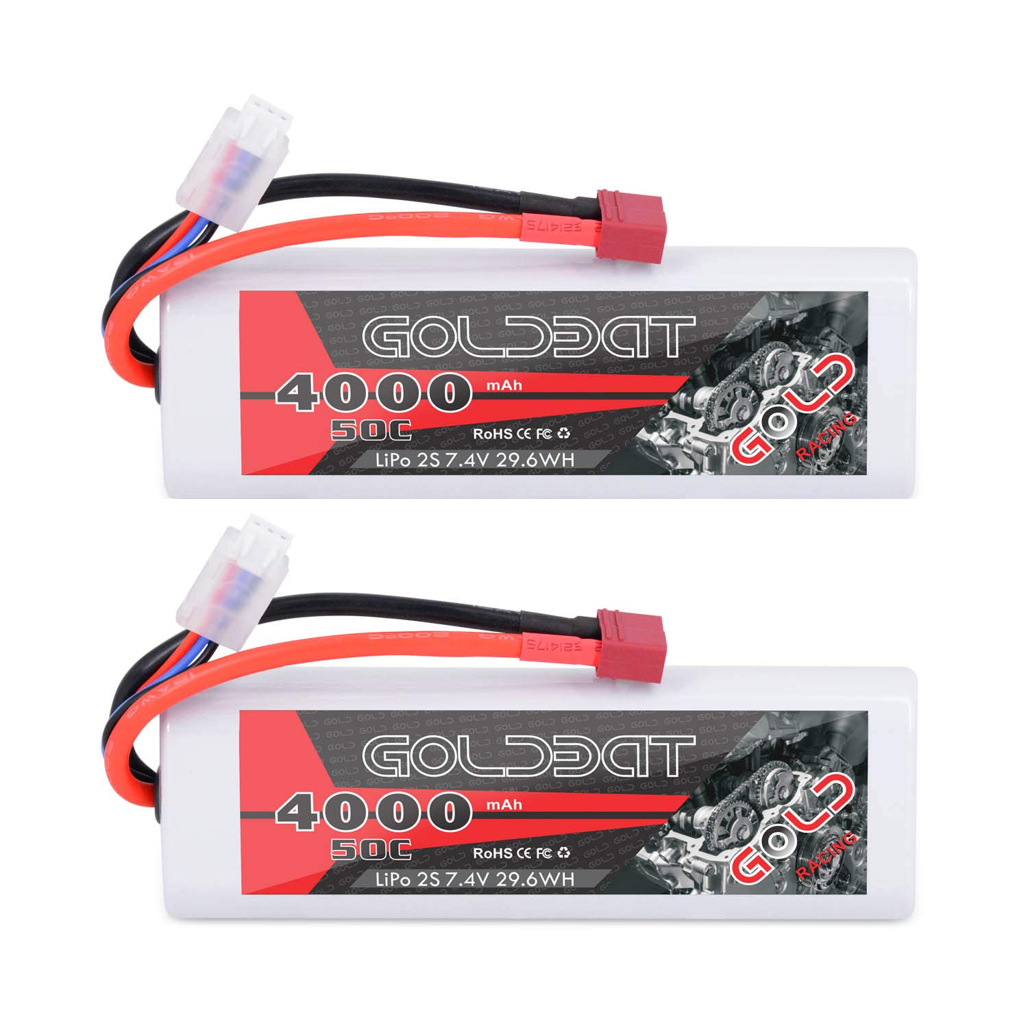 Amazon.co.jp: GOLDBAT 4000mAh 2S 50C 7.4V リポバッテリー 2個入り