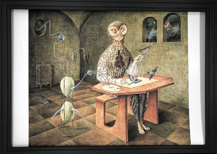 Amazon.co.jp: レメディオス・バロ 鳥の創造 A4 ポスター 輸送用 額