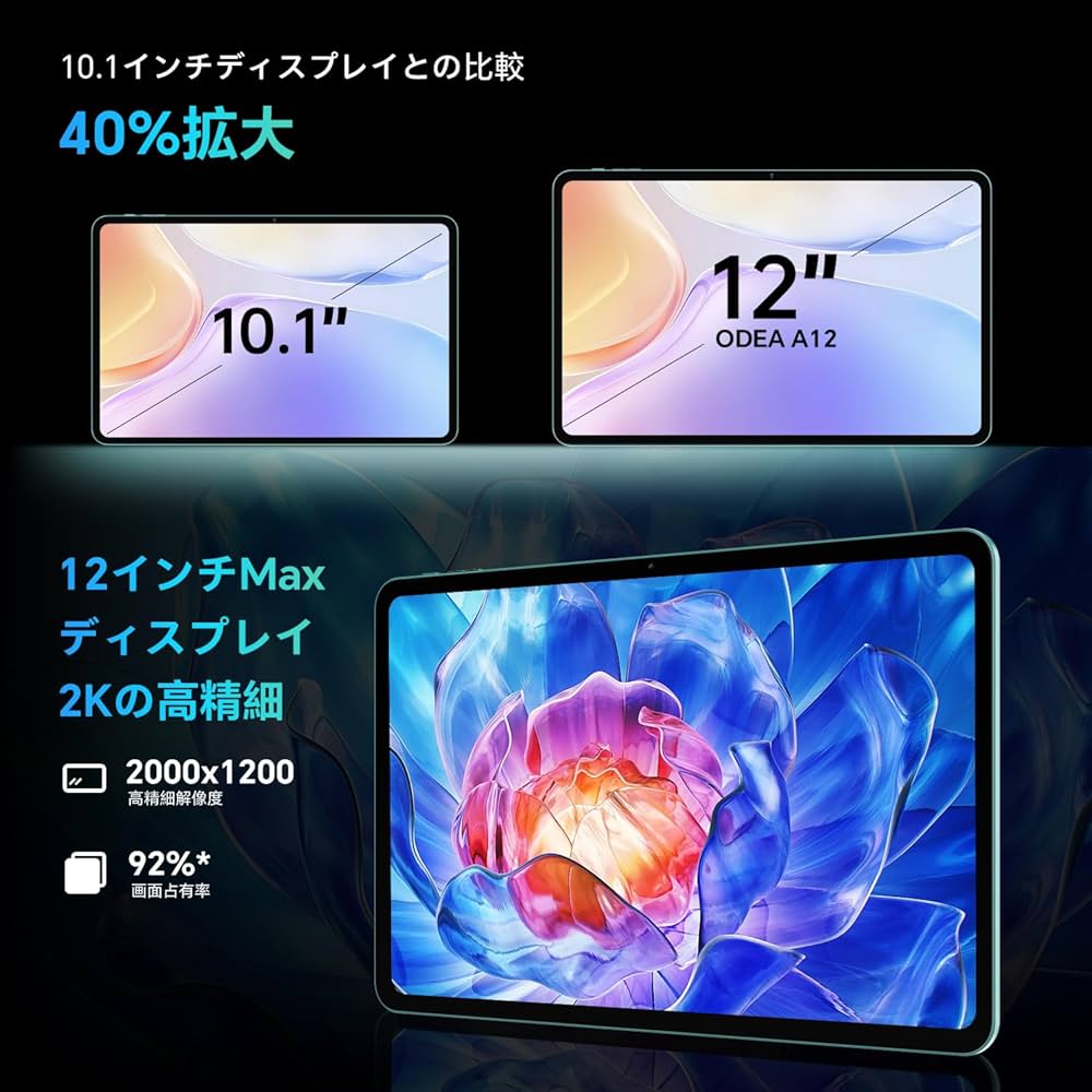Amazon.co.jp: 【タブレット 12インチ Android 15】2K 大画面