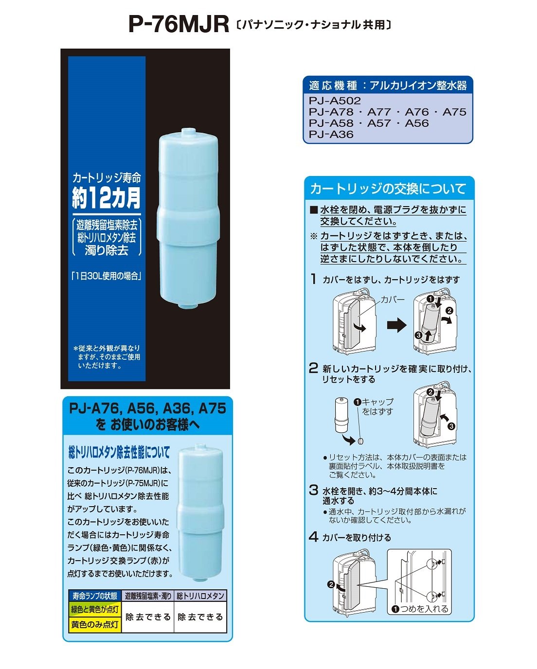 Amazon.co.jp: パナソニック 整水器カートリッジ アルカリイオン整水
