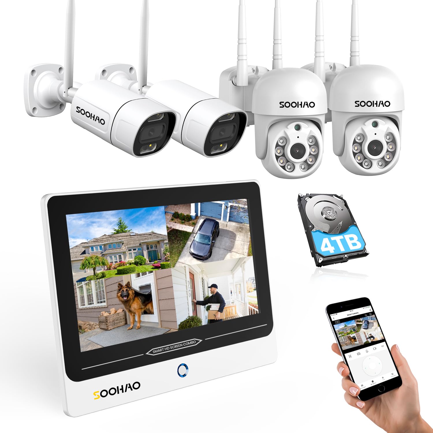 Amazon.co.jp: 【500万画素・ダブルアンテナ信号強化・360°監視・日本