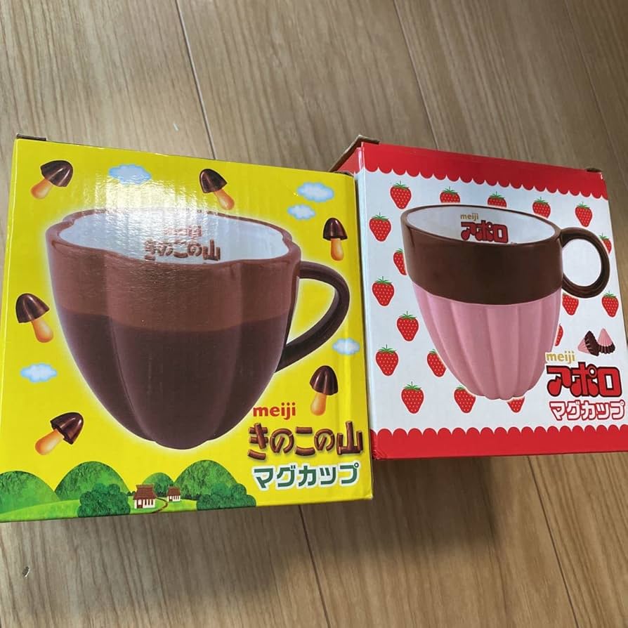 Amazon.co.jp: meiji きのこの山 アポロチョコレート型 マグカップ 2点