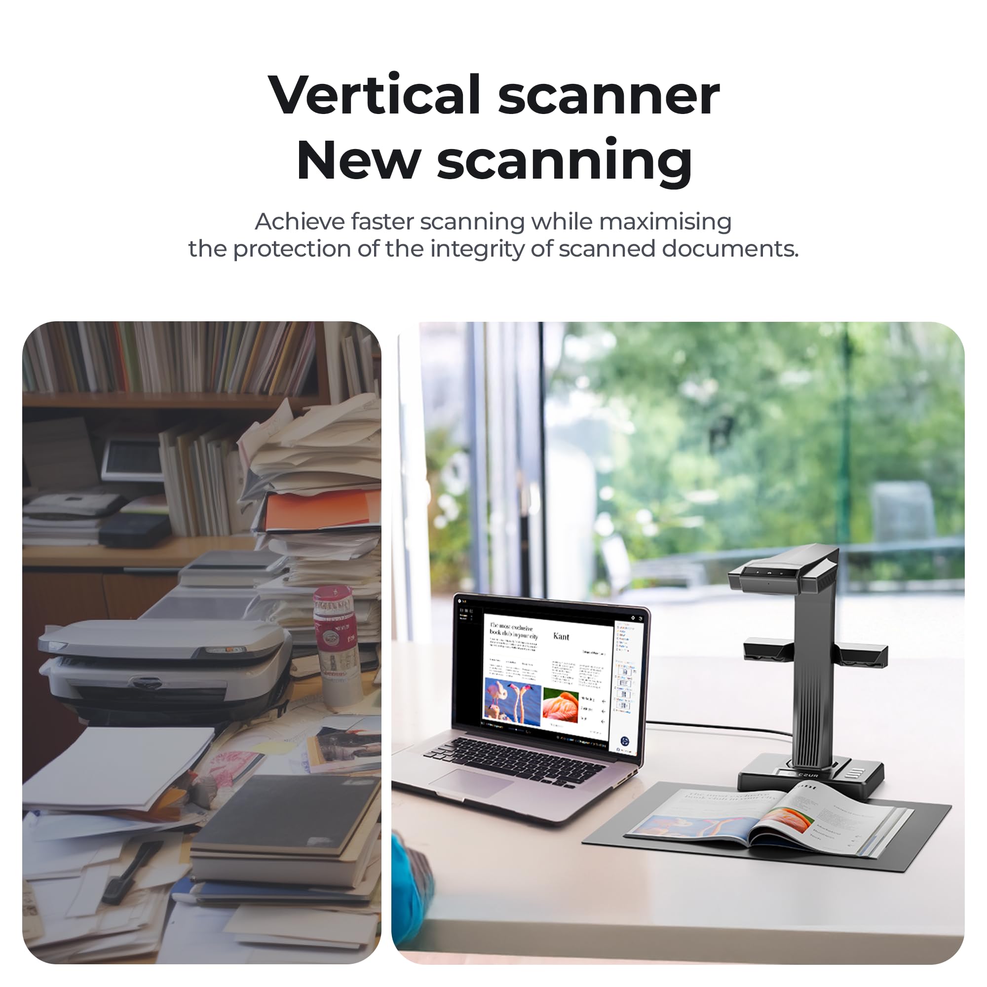 CZUR Scanner avançado de livros e documentos ET16 Plus, tecnologia