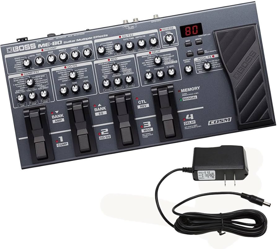 Amazon.com: Boss ME-80 Guitar Multiple Effects and Pig Power 9V DC