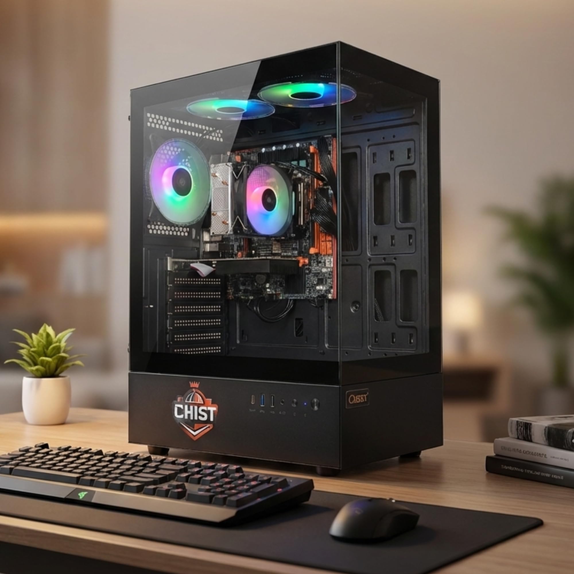 CHIST Gaming Desktop PC, Radeon RX 580 8G,Quad-Core i7 4790 up to