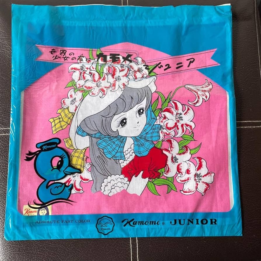 Amazon.co.jp: レトロ ハンカチ 少女漫画 カモメ 当時物 ハンカチーフ