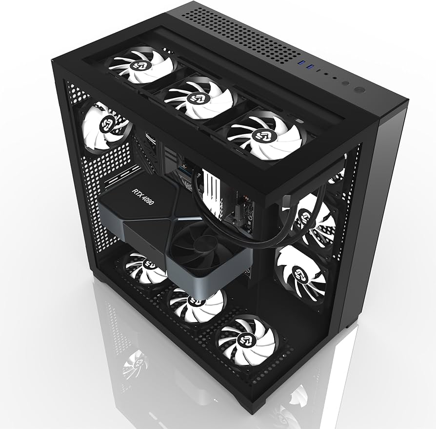 Amazon.co.jp: KEDIERS PCケース ミドルタワー,3 PWMケースファン