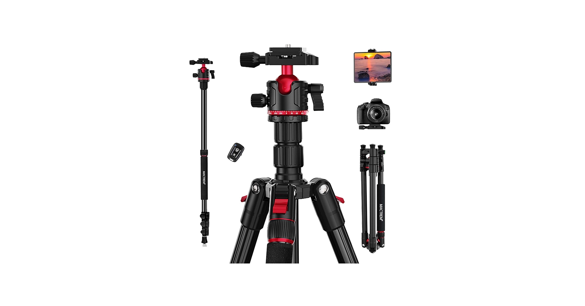 Amazon.com : MACTREM Camera Tripod, 67 inch/172cm Aluminum Travel