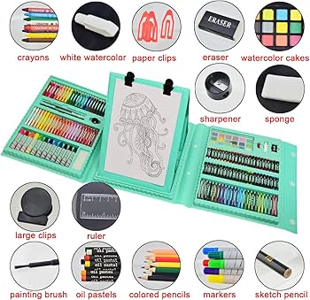 Amazon.com: Sunnyglade 185 Pieces Double Sided Trifold Easel Art