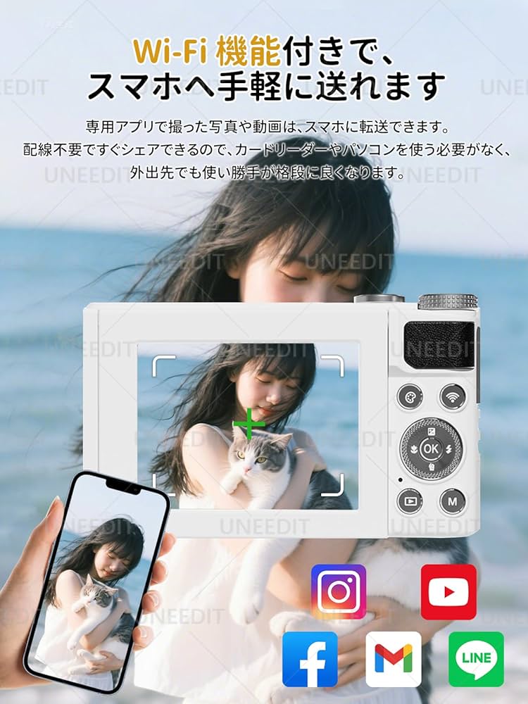 Amazon | 【2026新登場】デジタルカメラ スマホWIFI転送 5600万画素