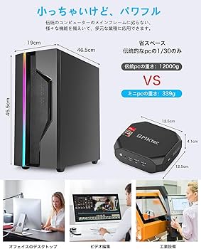 Amazon.co.jp: ミニPC AMD Ryzen 7 3750H 4C/8T 最大4.0GHz 16GB DDR4+