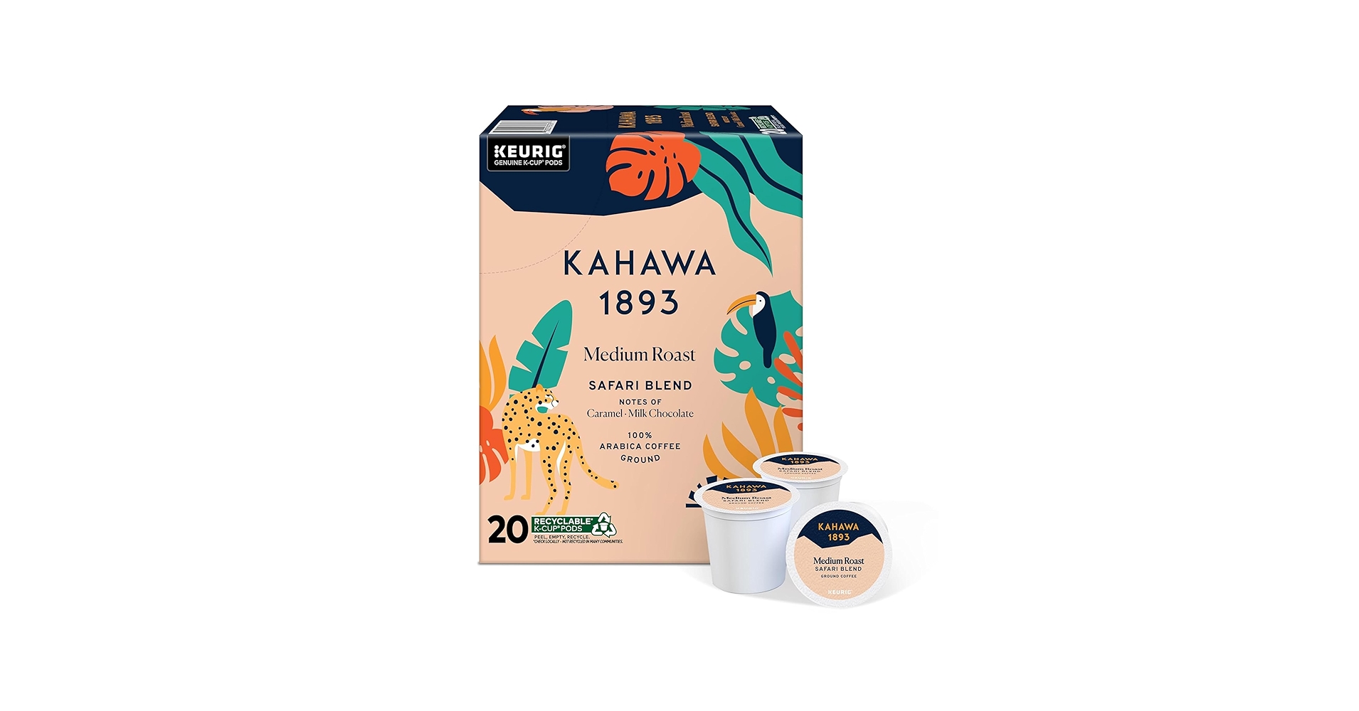 Amazon.com : Kahawa 1893 Medium Roast Coffee K-Cup Pods Safari