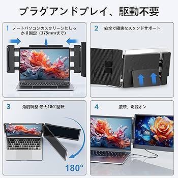 Amazon.co.jp: 14イン ノートパソコンモニター デュアルディスプレイ 2