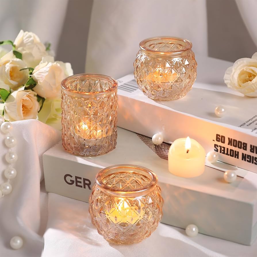 Amazon.co.jp: DARJEN ゴールド奉納キャンドルホルダー 24個セット