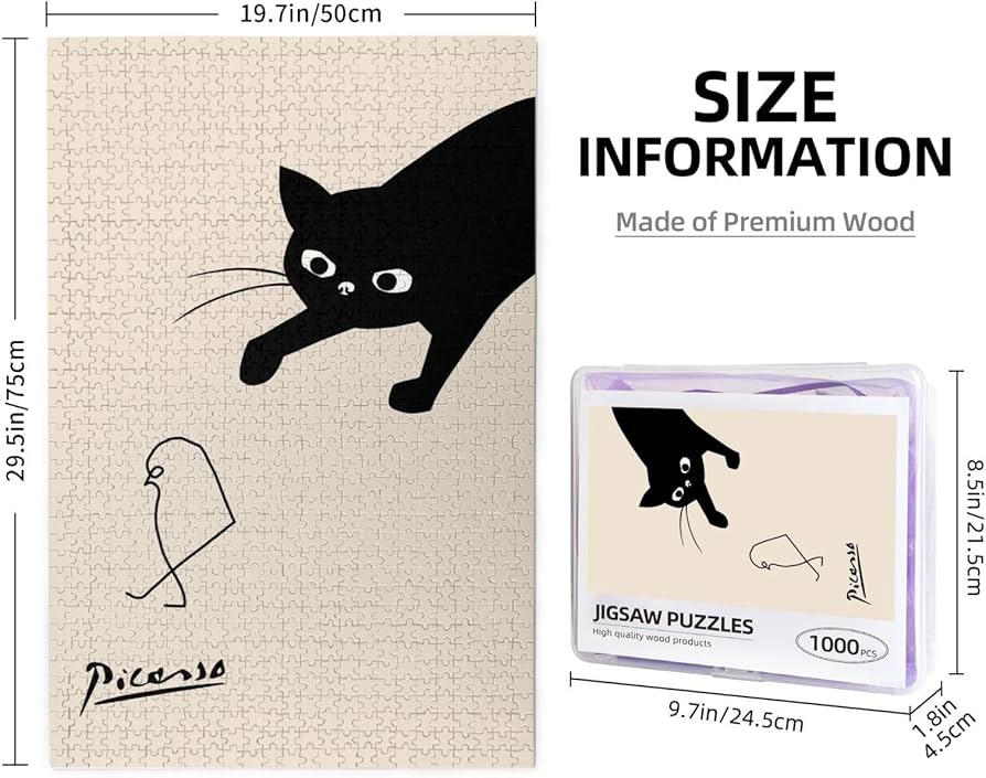 Amazon.co.jp: 1000ピース ジグソーパズル ピカソ 猫 ネコ 木製 50