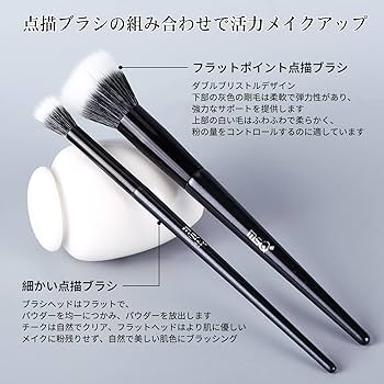 Amazon.co.jp: MSQ 2本チークブラシ 柔らかいメイクアップブラシ 点描