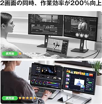 Amazon.co.jp: KEEPTIME デュアルディスプレイ ダブルモニター 100
