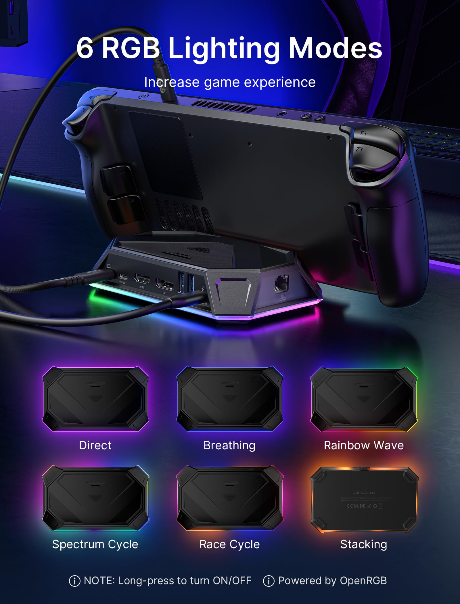 Amazon.com: JSAUX RGB Docking Station for Steam Deck (OLED)/ROG