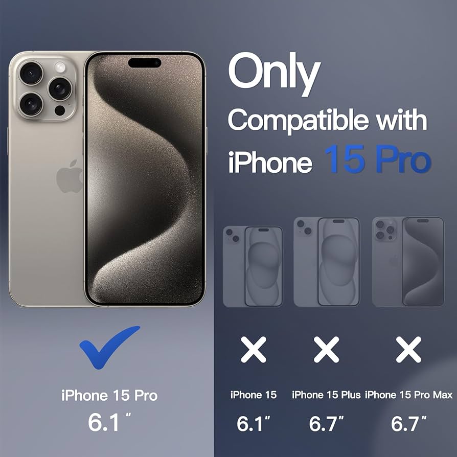 Amazon.com: JETech Magnetic Case for iPhone 15 Pro 6.1-Inch