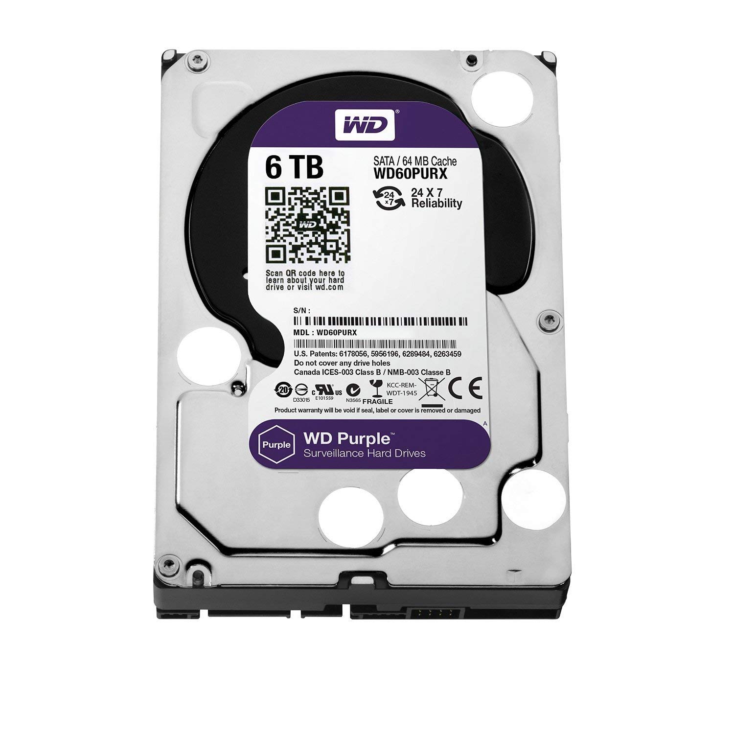 Amazon | WD HDD 内蔵ハードディスク 3.5インチ 6TB WD Purple 監視