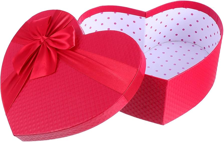 Amazon | PACKOVE ハート型 ギフトボックス レッド ハート フラワー