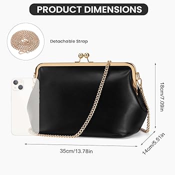 Amazon.com: CATSEA Women's Kiss Lock Crossbody Bag PU Medium