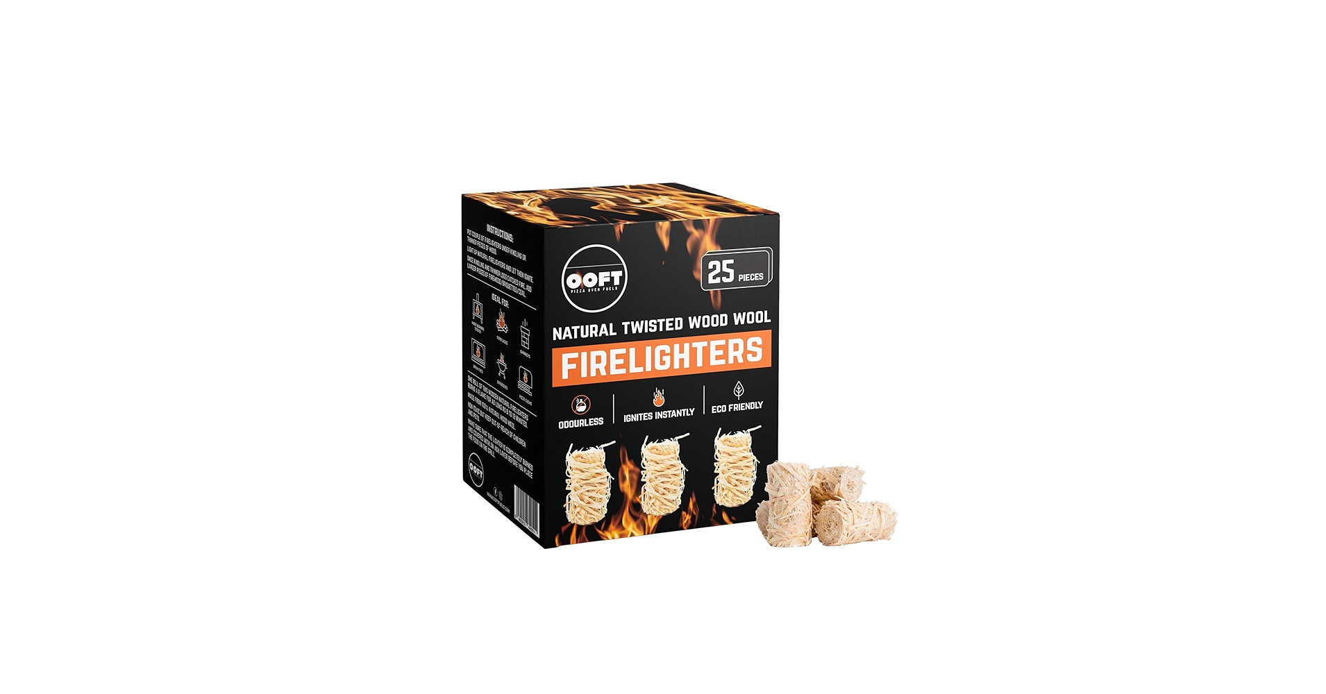 Amazon.com : OOFT Natural Firelighters - Ignite Instantly and
