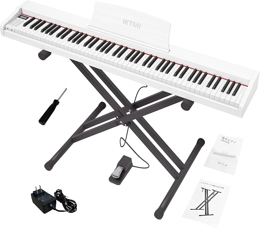 Amazon.co.jp: IKTMI 電子ピアノ 88鍵盤 ピアノ 木製 88鍵 電子ピアノ