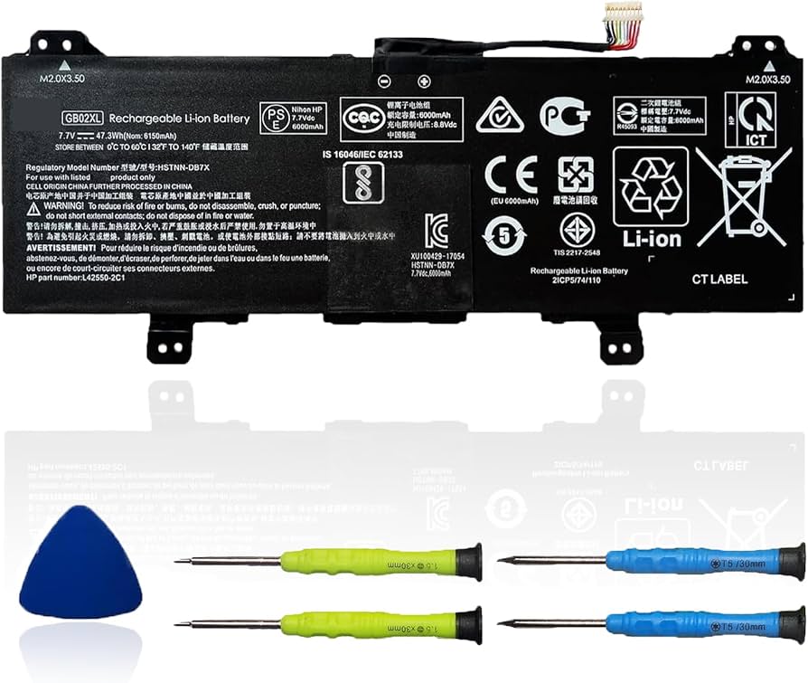 Amazon.com: OUWEE 47.3Wh GB02XL Laptop Battery Compatible with HP