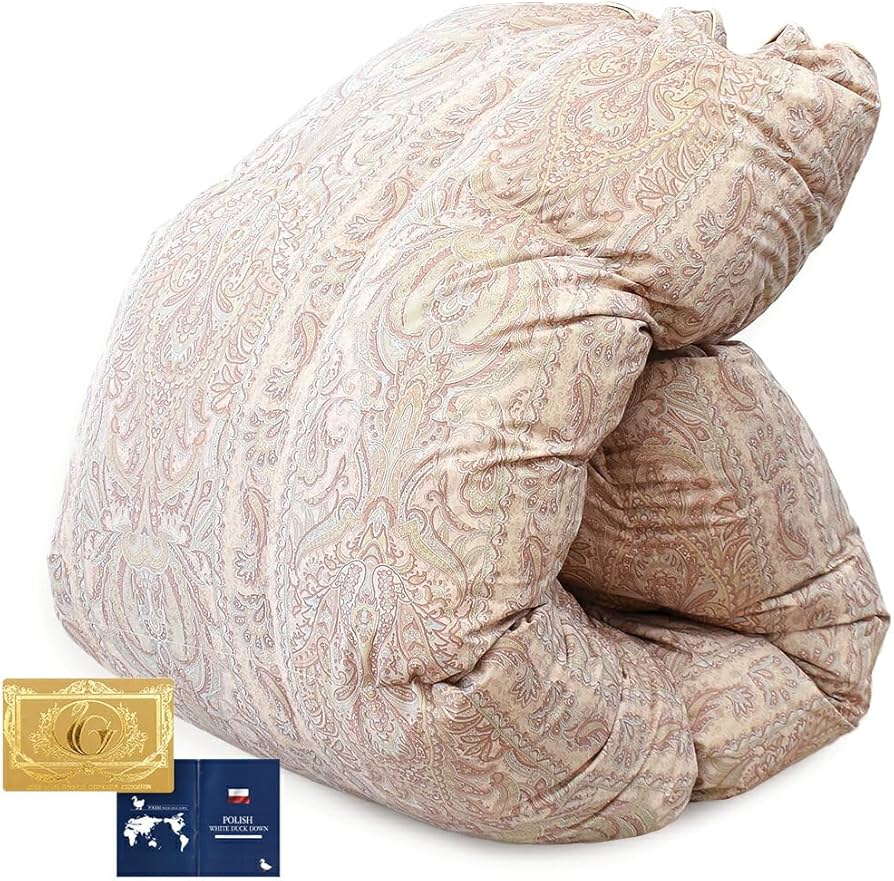 Amazon｜羽毛布団 シングル 冬 日本製 増量1.2kg ロイヤルゴールド