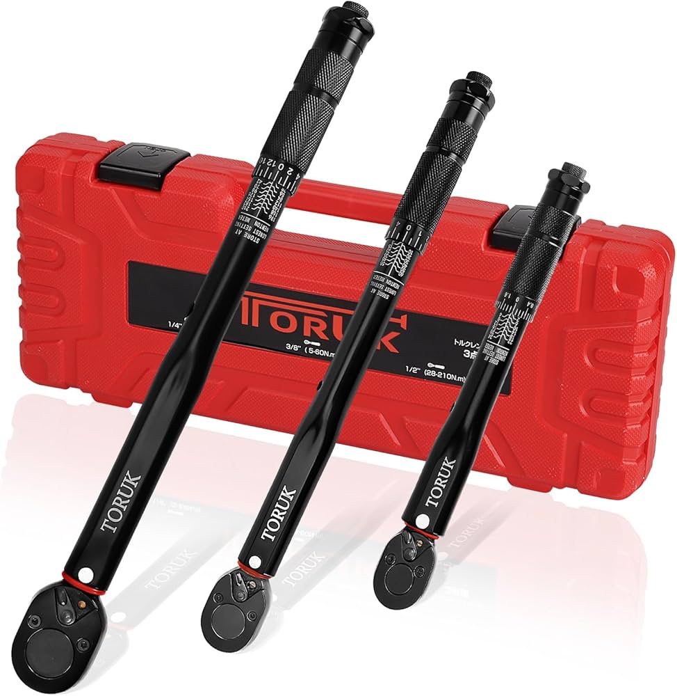 Amazon | トルクレンチ セットプレセット型 3点組 1/2 28-210N.m 1/4 2