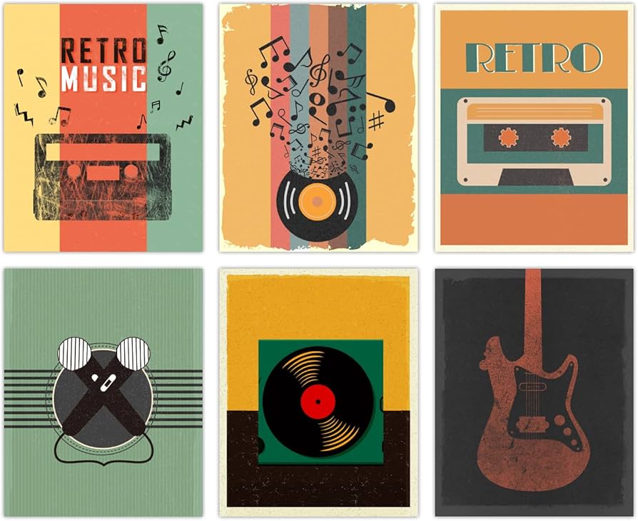 Amazon.co.jp: SUPERDANT 音楽テーマのアートポスター ヴィンテージ風