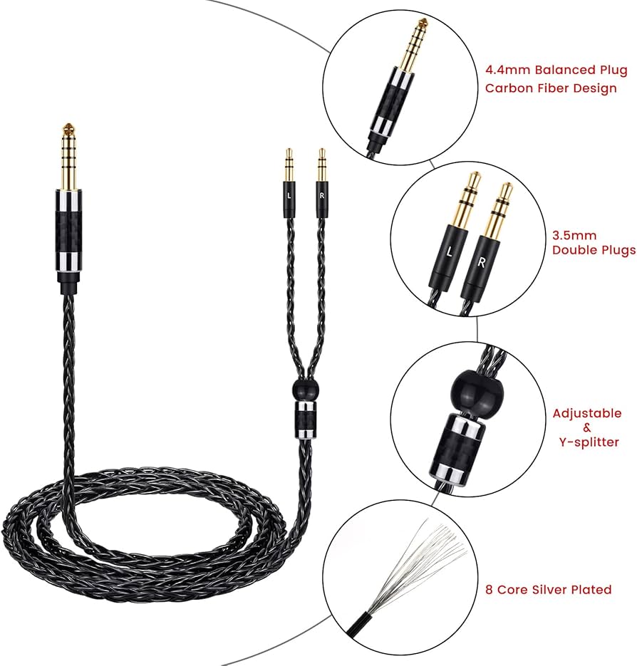 Amazon | weishan バランスケーブル 交換用 Hifiman Sundara、HE4XX