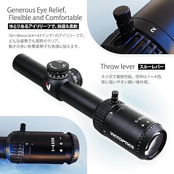 Amazon.co.jp: VictOptics ZOD 1-4x20 ライフルスコープ 1～4 倍可変