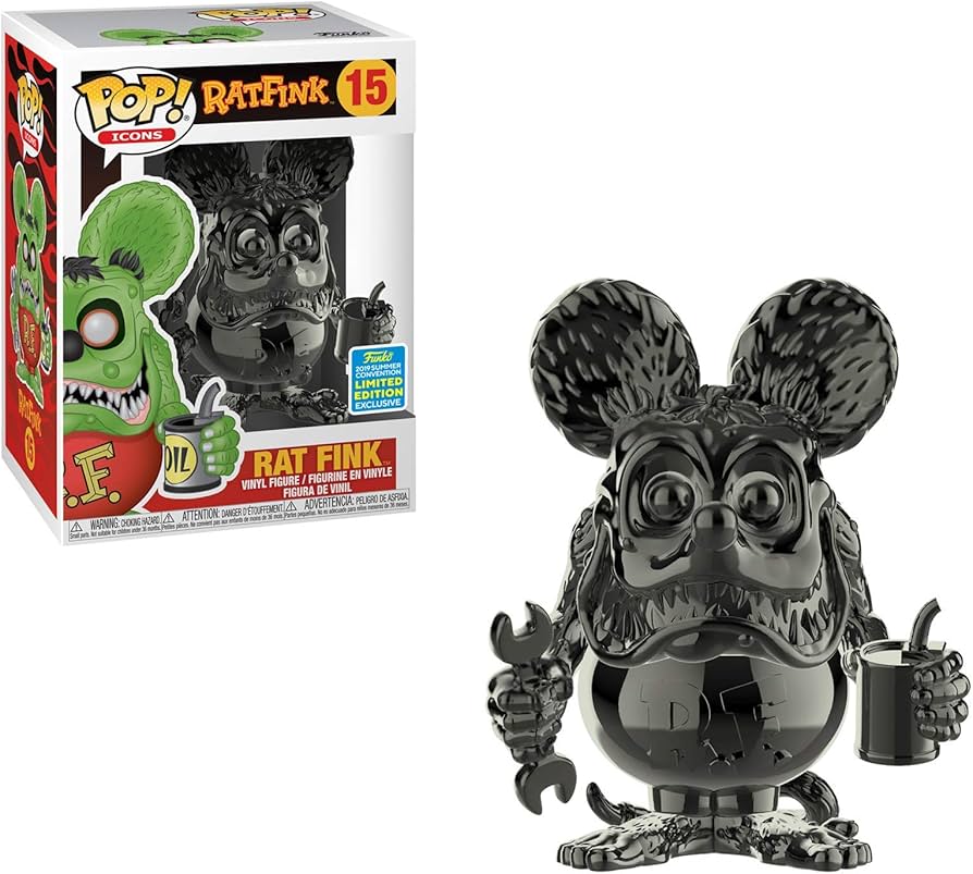Amazon.com: Funko Pop! Icons: Black Chrome Rat Fink - 2019 SDCC