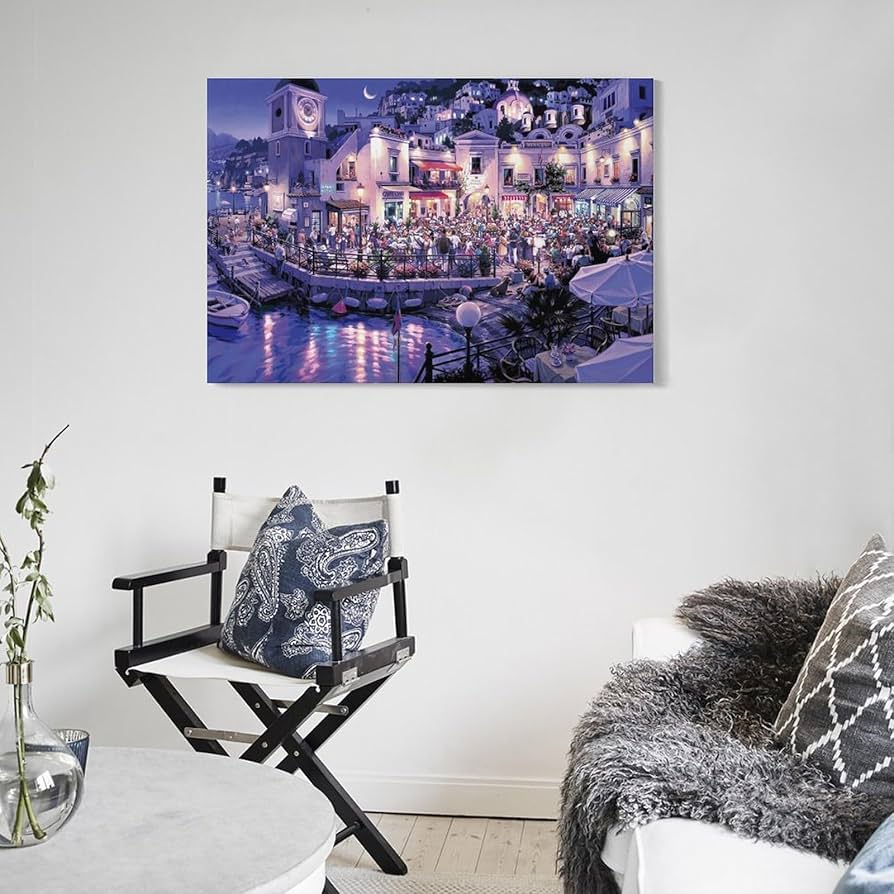 Amazon.co.jp: カフェ・ベラ・ノッテ 笹倉鉄平 絵画 ポスター 工芸品の