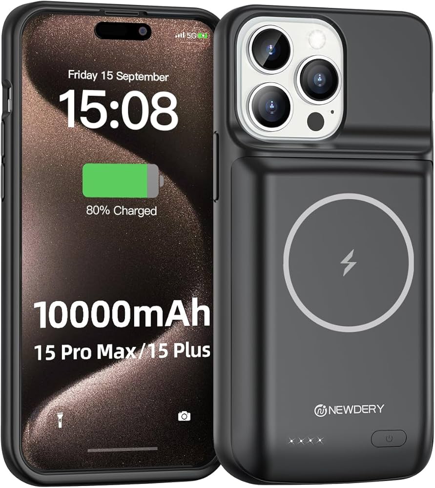 Amazon.com: NEWDERY 10000mAh Battery Case for iPhone 15 Pro Max